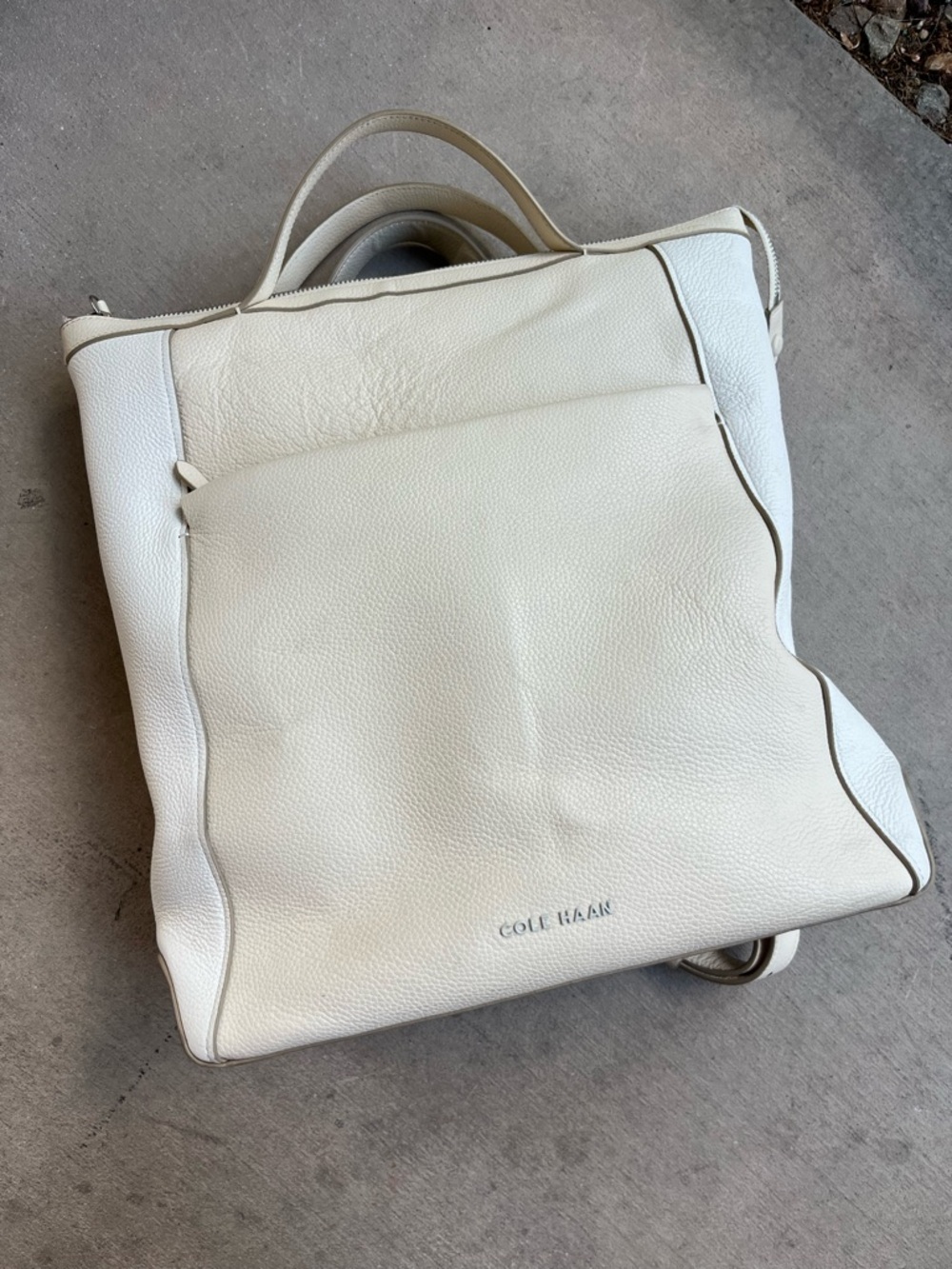 Cole Haan Grand Series cream backpack